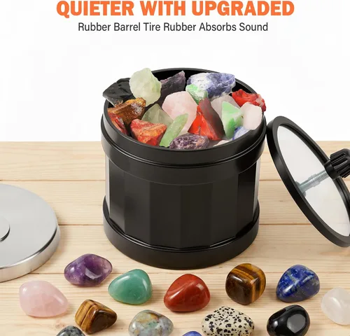 Miniatura 4 de Kit de pulidor de rocas VIYUKI - Incluye piedras preciosas en bruto, 4 granos de pulido, cierres de joyería, instrucciones de funcionamiento, gran