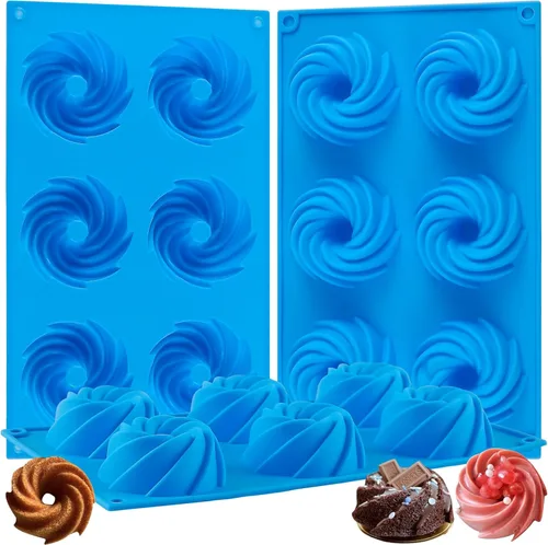 Miniatura 10 de Sidosir Mini molde de tubo acanalado para pasteles, 6 cavidades Heritage, molde de silicona para pasteles familiares, moldes antiadherentes de Tubo