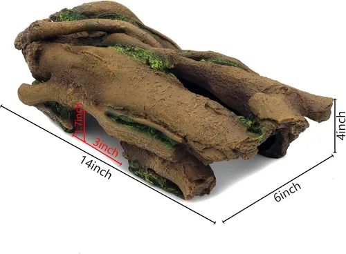 Miniatura 2 de JIHAQUA Decoración de Terrario de Corteza de Resina para Acuario, Escondite para Lagarto, Serpiente o Reptil, Cueva de Escondite para Lagarto, Araña