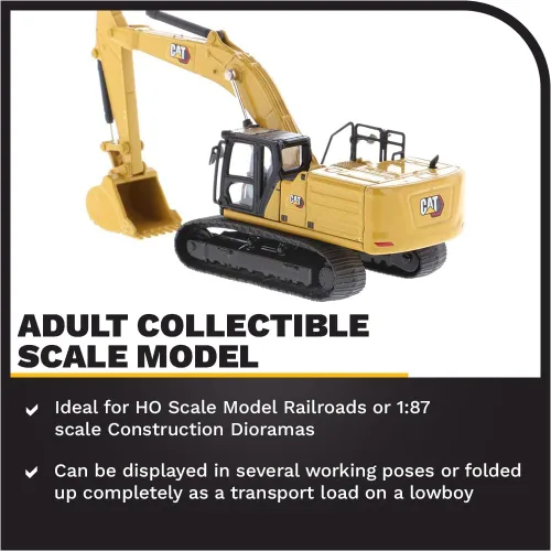 Miniatura 3 de Diecast Masters Excavadora hidráulica de próxima generación Caterpillar 336 a escala 1:87 Camión coleccionable para gatos y equipos