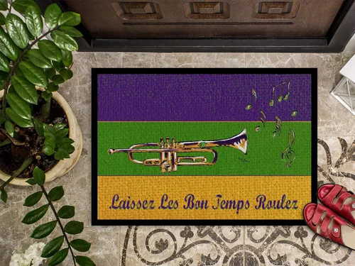 Miniatura 3 de Caroline's Treasures 8382MAT - Tapete de Mardi Gras de 18 x 27 pulgadas, para interiores y exteriores, para entrada, antideslizante, lavable