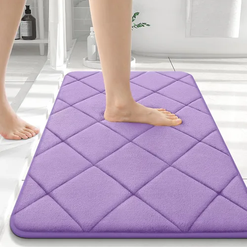 Miniatura 116 de OLANLY Tapete de baño de espuma viscoelástica de 24 x 16 pulgadas, ultra suave y absorbente, lavable a máquina, cómodo tapete de baño para suelo