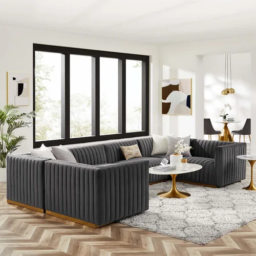 Miniatura 36 de Modway Conjure Seccional, Oro Negro