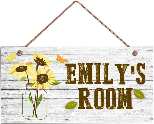 Miniatura 10 de XIUXZMM Letrero de hipopótamo, letrero personalizado de bosque, nombre del niño, letrero de puerta para niños, decoración de guardería de bebé