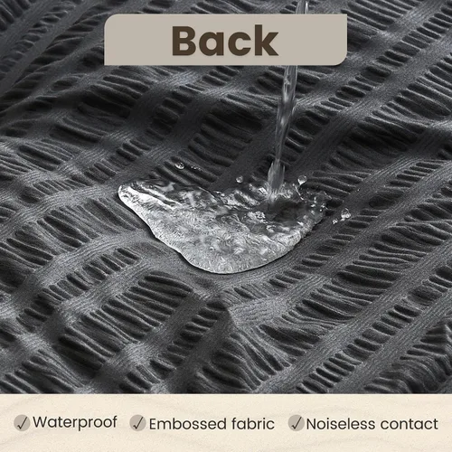 Miniatura 4 de QUIETSEA Funda reversible para colchón individual, colchón de espuma viscoelástica con estructura de huevos, funda de colchón de bambú y viscosa