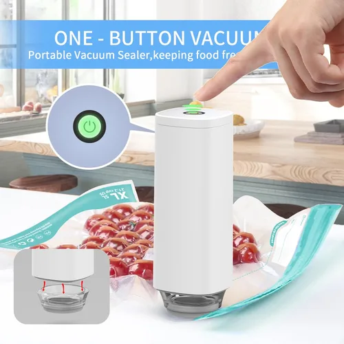 Miniatura 2 de Máquina Selladora al Vacío de Mano CABIBOX, Bomba de Vacío Automática para Alimentos, Selladora al Vacío Portátil Sous Vide para Almacenamiento