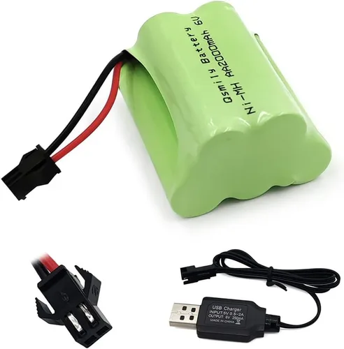 Miniatura 8 de Qsmily® Paquete de baterías RC de 9.6 V, batería Ni-Cd recargable AA de 1000 mAh con cable de carga y conector Tamiya, adecuada para camión monstruo