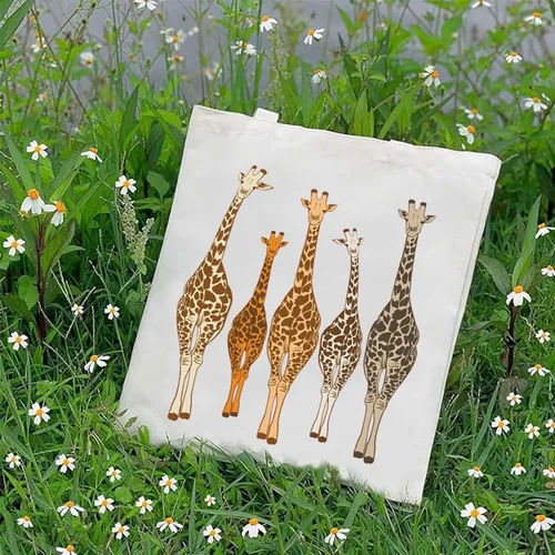Miniatura 3 de G2TUP Bolsa de mano de jirafa amantes de la jirafa bolsa de comestibles reutilizable jirafa animal regalo de cumpleaños Bolso de mano jirafa