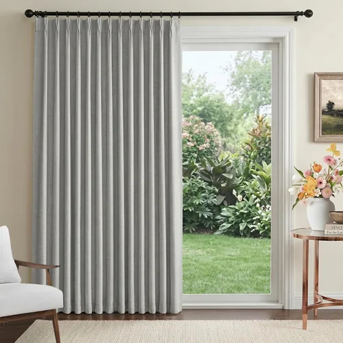 Miniatura 33 de 100% Blackout Shield Cortinas opacas con textura y aspecto de lino de 72 pulgadas de largo, juego de 2 paneles de cortinas opacas de lino sintético