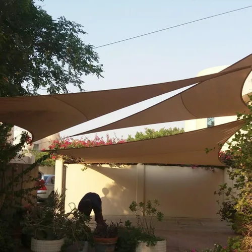 Miniatura 8 de E&K Sunrise Vela de sombra solar triangular derecha de 10' x 10' x 14.1' pies, toldo cubierta de sombra con bloqueo UV para patio, jardín trasero