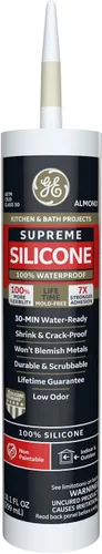 GE Sealants & Adhesives M90010 Supreme - Sellador de silicona para cocina y baño, 10.1 onzas, almendra