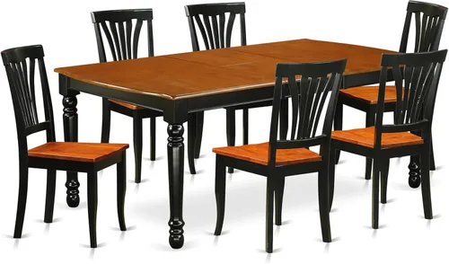 Miniatura 10 de East West Furniture DOAV9-BCH-LC - Juego de mesa de comedor de 9 piezas, incluye una mesa rectangular de madera con hoja de mariposa y 8 sillas