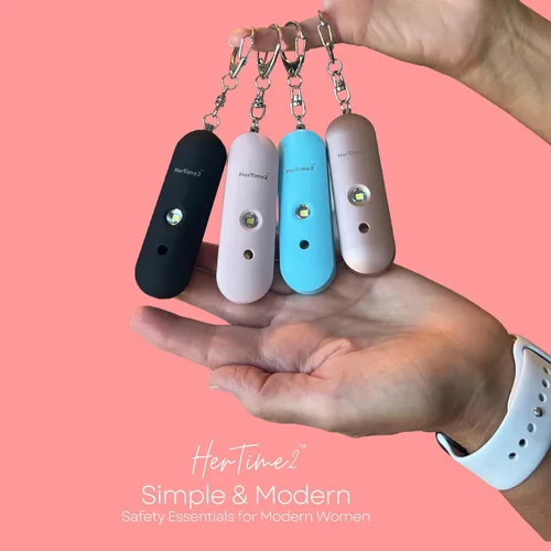 Miniatura 5 de HerTime2 Alarma Personal para Mujeres Adultos Personas Mayores – Viaja Seguro e Impermeable Sirena de Autodefensa – Llavero de Seguridad – Extra