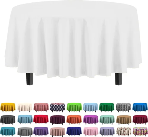 Miniatura 52 de Party Solids Paquete de 4 manteles de plástico color azul aguamarina, 54 x 108 pulgadas, mantel desechable para fiestas y pícnics