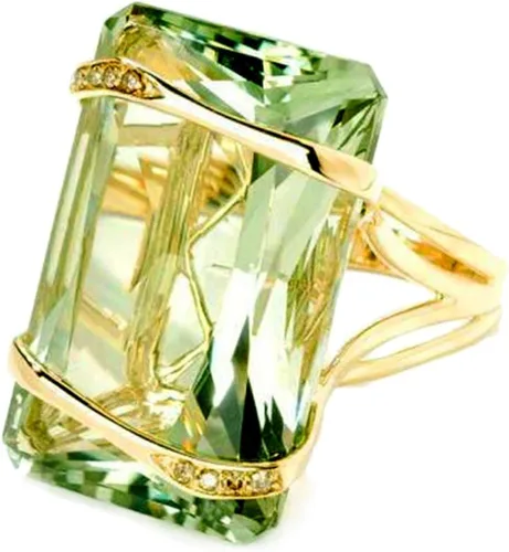 Ai.Moichien Anillo de topacio verde de corte esmeralda, joyería vintage, boda, compromiso, delicada, gruesa, chapado en oro, regalos para mujeres