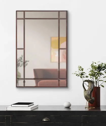 Miniatura 2 de Kate and Laurel Westgate - Espejo de pared de transición, 20 x 30 pulgadas, bronce, sofisticado espejo rectangular para decoración de pared