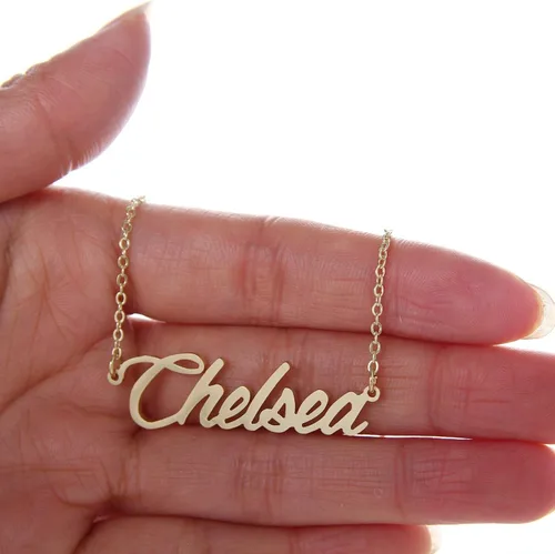Miniatura 2 de HUAN XUN - Collar con nombre personalizado en plata dorada