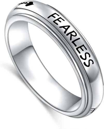 Yearace Anillos giratorios para aliviar la ansiedad, anillo de plata de ley 925 para TDAH y alivio del estrés para mujeres