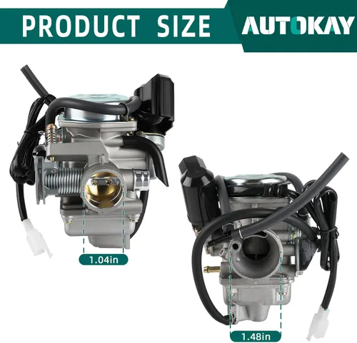 Miniatura 5 de AUTOKAY GY6 150 cc Carburador Carb Scooter Go Kart Howhit Go Cart 1.024 in 4 tiempos 150cc Carb