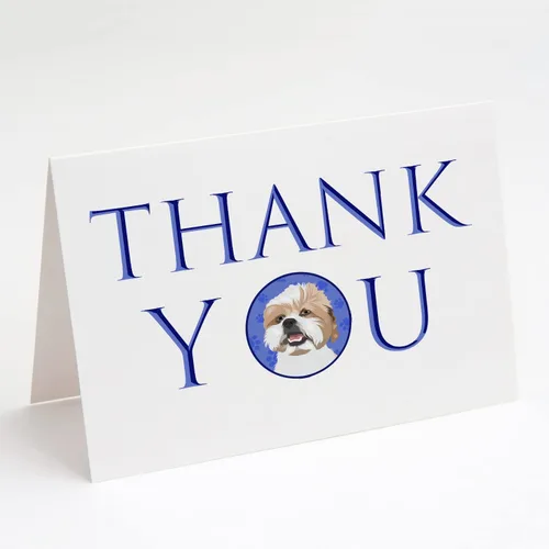 Miniatura 218 de Caroline's Treasures CK8919GCA7P - Tarjetas de felicitación y sobres de agradecimiento tricolor #1, diseño de pastor australiano, color negro, Blanco