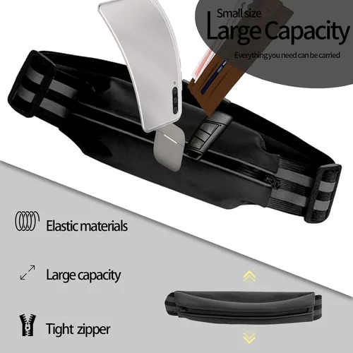 Miniatura 4 de Cinturón de teléfono para correr para mujeres y hombres, soporte para teléfono, bolsa reflectante para corredores, cinturón de dinero, cintura