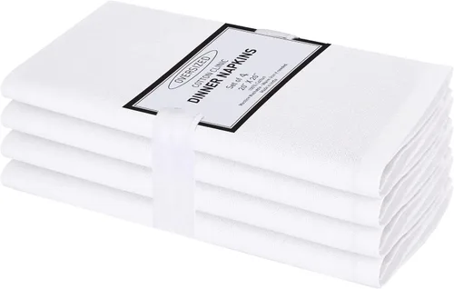 Miniatura 29 de Cotton Clinic Servilletas de tela 100% algodón extra grandes de 20 x 20 pulgadas, juego de 4 servilletas de mesa suaves y duraderas reutilizables
