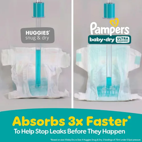 Miniatura 4 de Pañales Pampers - Baby Dry - Talla 6, 144 unidades, Pañal desechable absorbente para bebé (el empaque puede variar)