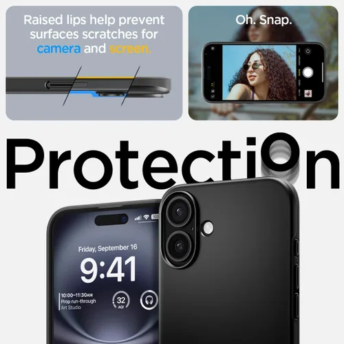Miniatura 6 de Spigen Thin Fit MagFit Funda diseñada para iPhone 16 [Carcasa rígida] [Protección de grado militar] Compatible con MagSafe - Negro