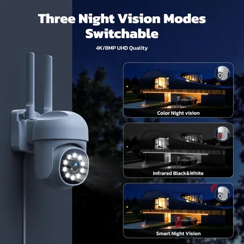 Miniatura 3 de CAMCAMP Sistema de cámara de seguridad inalámbrica, visión nocturna a color, cámara de seguridad inalámbrica para exteriores con seguimiento Paquete