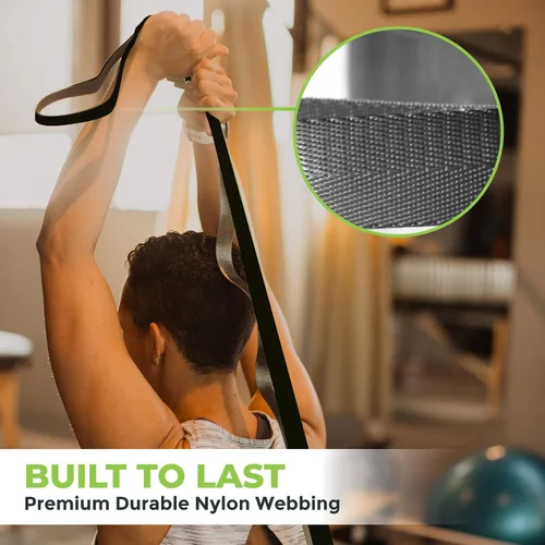 Miniatura 8 de Gradient Fitness Stretching Strap for Physical Therapy, 12 Multi-Loop Stretch Strap 1" W x 8' L, Neoprene Handles, Physical Therapy Equipment, Yoga