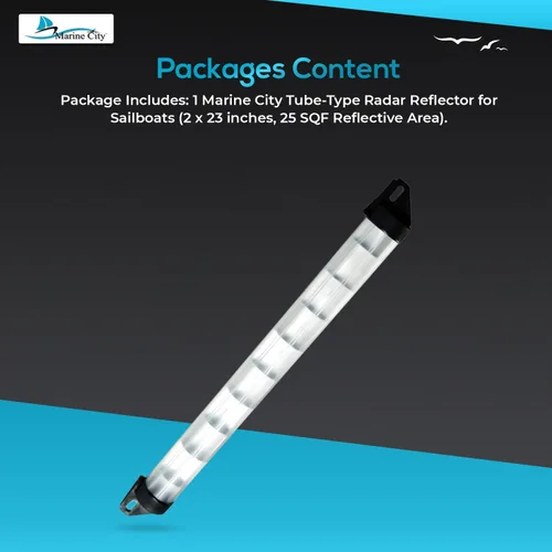 Miniatura 7 de MARINE CITY Tube Type Radar Reflector, Aluminum Sturdy and Strong Smooth Design, Ideal for Powerboats, Pontoons, Boats, RVs, Ships, Yachts