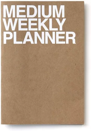 JSTORY Planificador Semanal Mediano se Mantiene Plano Sin Fecha Todo el Año Cubierta Flexible Tamaño Único Kraft