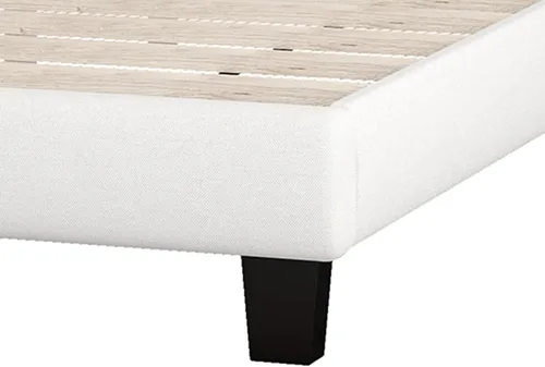 Miniatura 7 de DSHADE Base de cama Queen con plataforma tapizada de lino moderno, base de cama de madera maciza beige con cabecero, detalles capitoné de diamante