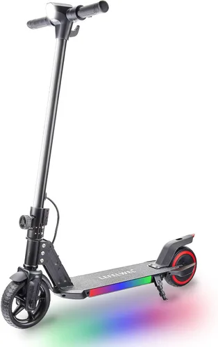 Miniatura 11 de Patinete eléctrico para niños de 6 a 14 años, motor de 150W, 4/7/11 mph, tiempo de conducción de 60 minutos, velocidad ajustable, pantalla LED