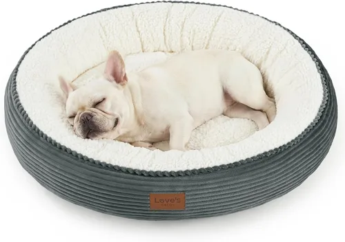 Miniatura 44 de Love's cabin Cama redonda acolchada para gatos y perros, cama para mascotas de 20 pulgadas para gatos o perros pequeños, parte inferior Violeta