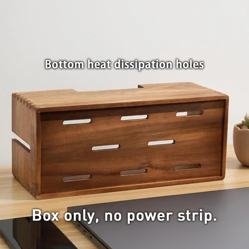 Miniatura 5 de Yosoo Health Gear Wood Cable Management Box, Premium Wooden Cord Hider Organizer for Power Strip and TV Wires, with Simple Design for Desk Floor