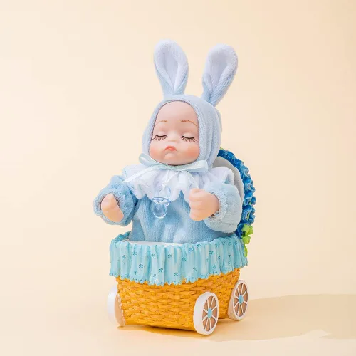 Miniatura 5 de LOVE FOR YOU Cochecito Bobblehead Doll Baby Music Box para niñas y niños, hermana, sobrina, hijo, hija, mamá, nieto, bautizo, decoración de ducha