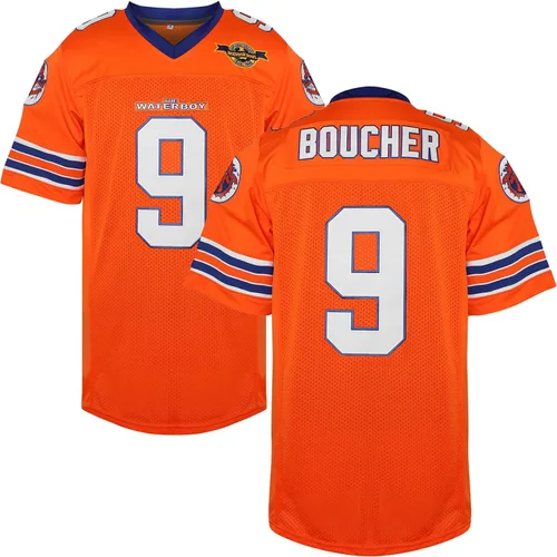Miniatura 2 de Camiseta de fútbol The Waterboy #9 Bobby Boucher Adam Sandler 50 aniversario de la película Mud Dogs Bourbon Bowl