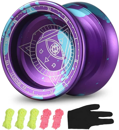 Lixada Yoyo profesional de aluminio competitivo Yoyo Ball Yo Yo regalo con 5 cuerdas de repuesto y guante, ideal para principiantes y para trucos