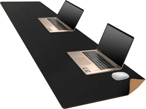 Miniatura 12 de MAIDERN Cubierta de mesa estrecha de 39.4" x 7.9", tapete reversible de cuero y corcho para mesa consola, protector de mesa largo y delgado