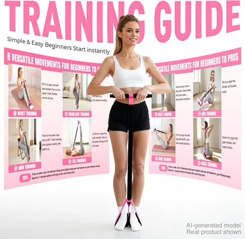 Miniatura 9 de Pedal Resistance Band with Handle, Upgraded Durable Thickened Latex Tubes and Soft Foam Fabric Foot Pedal, Sit Up Exercise Equipment for Abdomen