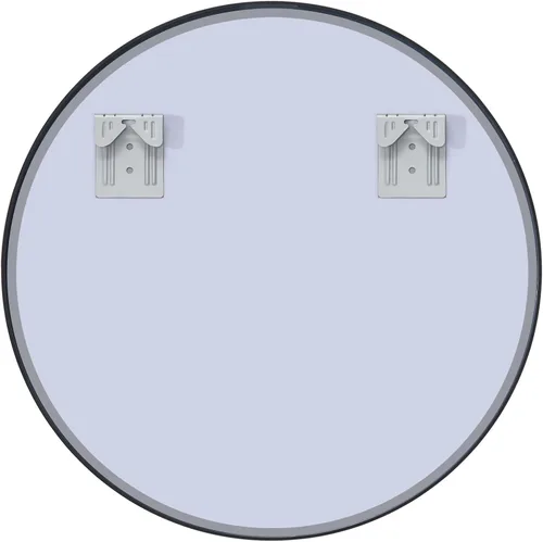 Miniatura 6 de WELLFOR Espejo redondo negro de 24 pulgadas, moderno espejo circular montado en la pared con marco de metal para entradas, baños, salas de estar