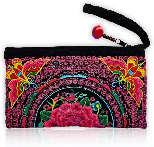 Miniatura 14 de Sabai Jai - Bolso de pulsera para teléfono inteligente - Carteras de embrague bordadas a mano Boho