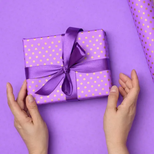 Miniatura 3 de Cinta de satén morado, 1/2 pulgada x 50 yardas, color sólido de doble cara, rollo de cinta gruesa y duradera, cinta 100% poliéster para envolver