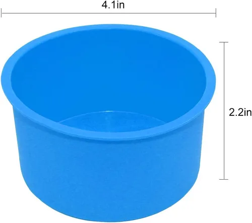 Miniatura 3 de Moldes de pastel redondos mini de silicona Staruby, 4 pulgadas, azules, reutilizables, antiadherentes, aptos para microondas, horno, congelador