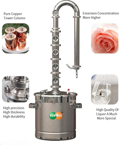 Miniatura 4 de YUEWO Kit de Destilación de Vino de Acero Inoxidable de 5.8 Galones/22 Litros, Destilador de Agua, Kit de Elaboración Casera para Bricolaje