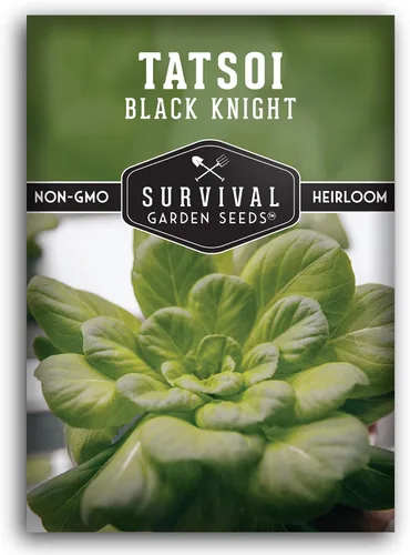 Survival Garden Seeds - Semilla de Tatsoi Black Knight para plantar - 1 paquete con instrucciones para plantar y cultivar deliciosas verduras de