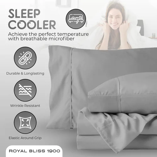 Miniatura 3 de Top Split Flex Head Juego de Sábanas Tamaño King - Sábanas de Cama Ultra-Suaves de Calidad Egipcia Doble Cepillado Bolsillos Profundos - Ajuste