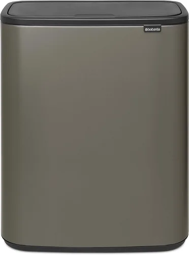 Miniatura 26 de Brabantia Bo Cubo de basura - 1 cubo interior de 9.5 galones (acero mate FPP) cubo de basura para residuos/reciclaje, compartimento extraíble +