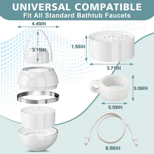 Miniatura 9 de Filtro de baño para bañera, filtro de agua para tina para piel y cabello más suaves, filtro de agua de baño de filtración de grado hotelero de 8